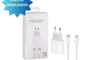 Combo Cargador tipo C + Cable Usb C 1 Metro