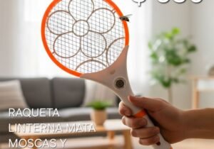 RAQUETA LINTERNA MATA MOSCAS Y MOSQUITOS