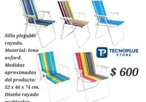 Silla plegable rayada 52 x 46 x 74 cm