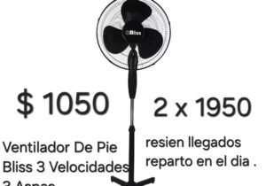 Ventilador De Pie Bliss 3 Velocidades 3 Aspas